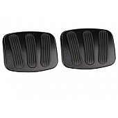 Lokar Performance Brake And Clutch Pedal Pad Set - Aluminum Silver - XBAG6185