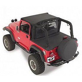 Rampage Duster Deck Cover - Covers Rear Cargo Area Fabric Denim Black - 721015