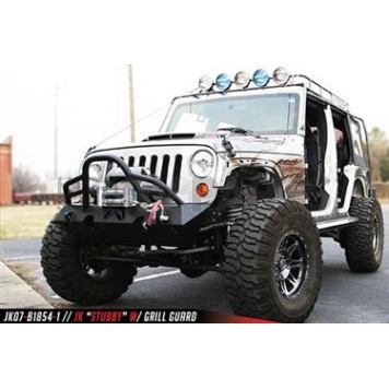 Fab Fours Hardcore Stubby Winch Bumper 1-Piece Design Steel Natural - JK07B1854B