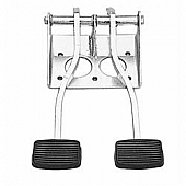 Trans Dapt Brake Pedal - Dual Swing Pedal Silver Aluminum - 4149