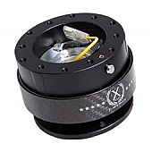 NRG Innovations Steering Wheel Quick Release - 6 Hole Hub Adapter Aircraft Grade Aluminum Black - SRK200CF