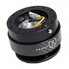 NRG Innovations Steering Wheel Quick Release - 6 Hole Hub Adapter Aircraft Grade Aluminum Black - SRK200CF