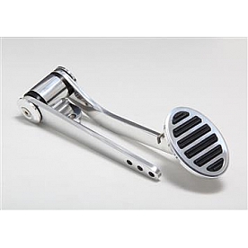 Trans Dapt Accelerator Pedal - Oval Silver Aluminum - 9505