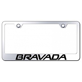 Automotive Gold License Plate Frame - Silver Stainless Steel - LFBRAEC