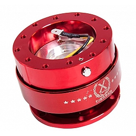 NRG Innovations Steering Wheel Quick Release - 6 Hole Hub Adapter Aircraft Grade Aluminum Red - SRK200RD