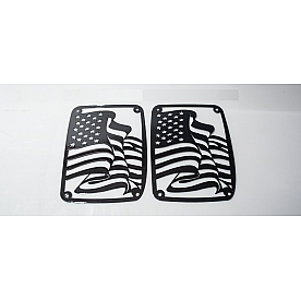 American Car Craft Tail Light Cover - Stainless Steel Black Set Of 2 - 142091