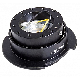 NRG Innovations Steering Wheel Quick Release - 6 Hole Hub Adapter Aircraft Grade Aluminum Black - SRK250BK