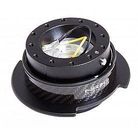 NRG Innovations Steering Wheel Quick Release - 6 Hole Hub Adapter Aircraft Grade Aluminum Black Body With Carbon Fiber Ring - SRK250CF