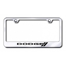 Automotive Gold License Plate Frame - Silver Stainless Steel - LFDODSEC