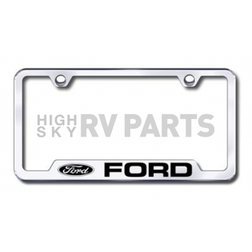 Automotive Gold License Plate Frame - Silver Stainless Steel - GFFOREC