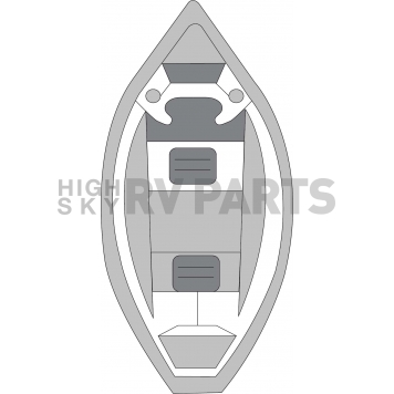Carver Boat Cover V-Hull Bass Boat Gray Polyester - 79001-1