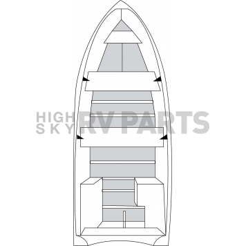 Carver Boat Cover V-Hull Bass Boat Gray Polyester - 79001-4