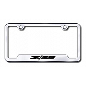 Automotive Gold License Plate Frame - Silver Stainless Steel - GFZ28EC