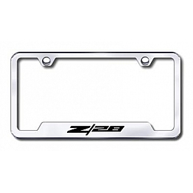 Automotive Gold License Plate Frame - Silver Stainless Steel - GFZ28EC