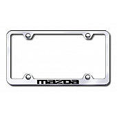 Automotive Gold License Plate Frame - Silver Stainless Steel - LFWMAZEC