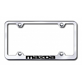 Automotive Gold License Plate Frame - Silver Stainless Steel - LFWMAZEC