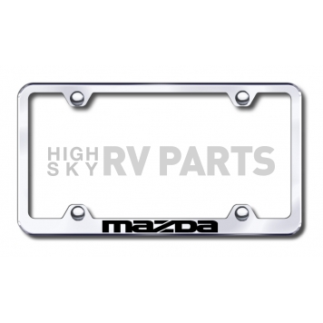 Automotive Gold License Plate Frame - Silver Stainless Steel - LFWMAZEC-1