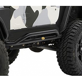 Smittybilt Rocker Panel Guard - Round Tube Steel Black Textured Powder Coated - 76642