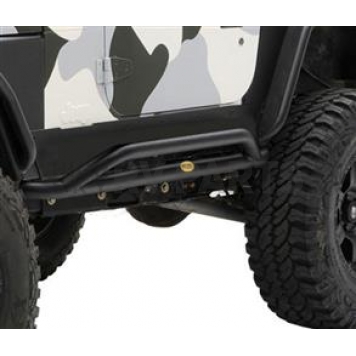 Smittybilt Rocker Panel Guard - Round Tube Steel Black Textured Powder Coated - 76642