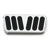 Lokar Performance Brake Pedal Pad - Aluminum With Rubber Insert Silver With Black Insert - BAG6078
