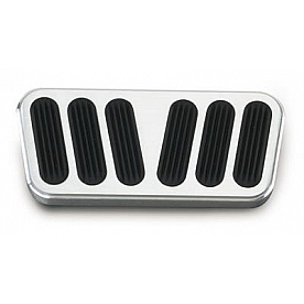 Lokar Performance Brake Pedal Pad - Aluminum With Rubber Insert Silver With Black Insert - BAG6078