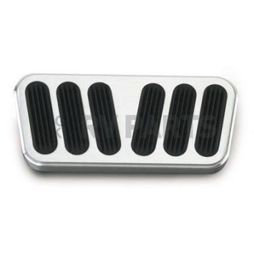 Lokar Performance Brake Pedal Pad - Aluminum With Rubber Insert Silver With Black Insert - BAG6078
