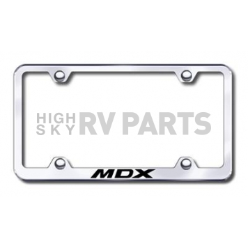 Automotive Gold License Plate Frame - Silver Stainless Steel - LFWMDXEC