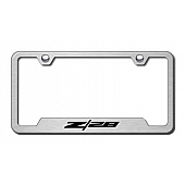 Automotive Gold License Plate Frame - Silver Stainless Steel - GFZ28ES