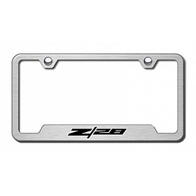 Automotive Gold License Plate Frame - Silver Stainless Steel - GFZ28ES