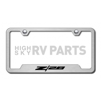 Automotive Gold License Plate Frame - Silver Stainless Steel - GFZ28ES