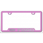 Automotive Gold License Plate Frame - Pink Stainless Steel - GFFOREP
