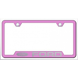 Automotive Gold License Plate Frame - Pink Stainless Steel - GFFOREP
