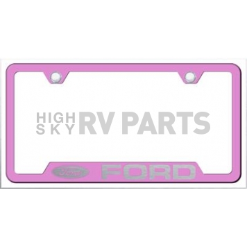 Automotive Gold License Plate Frame - Pink Stainless Steel - GFFOREP