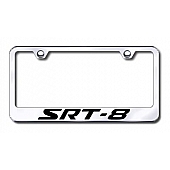 Automotive Gold License Plate Frame - Silver Stainless Steel - LFSRT8EC