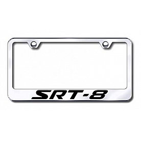Automotive Gold License Plate Frame - Silver Stainless Steel - LFSRT8EC