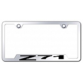 Automotive Gold License Plate Frame - Silver Stainless Steel - GFZ71EC