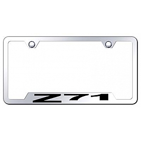 Automotive Gold License Plate Frame - Silver Stainless Steel - GFZ71EC