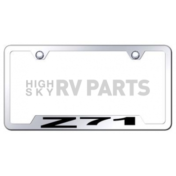 Automotive Gold License Plate Frame - Silver Stainless Steel - GFZ71EC