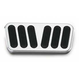 Lokar Performance Brake Pedal Pad - Aluminum With Rubber Insert Silver With Black Insert - BAG6080