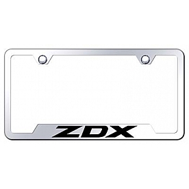 Automotive Gold License Plate Frame - Silver Stainless Steel - GFZDXEC