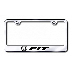 Automotive Gold License Plate Frame - Silver Stainless Steel - LFFITEC