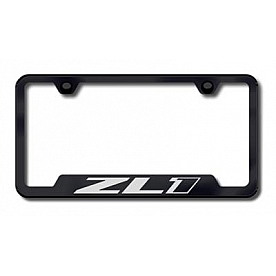 Automotive Gold License Plate Frame - Black Stainless Steel - GFZL1EB