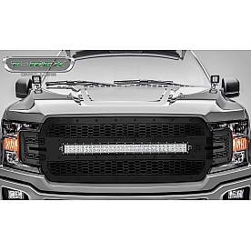 T-Rex Truck Products Grille Insert - Laser Cut Web Pattern Rectangular Black Powder Coated Steel - 7315711BR