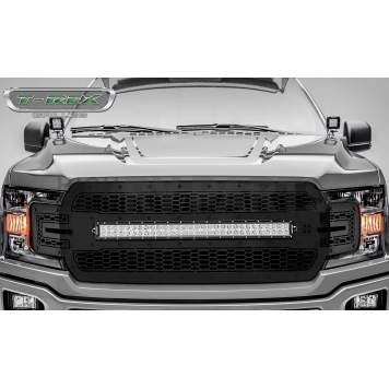 T-Rex Truck Products Grille Insert - Laser Cut Web Pattern Rectangular Black Powder Coated Steel - 7315711BR