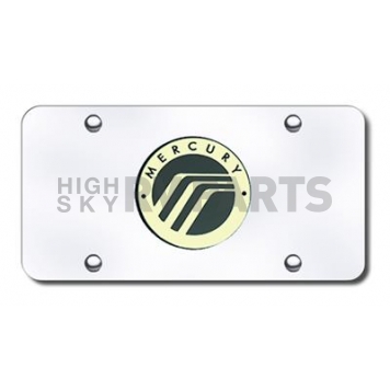 Automotive Gold License Plate - Mercury Logo Stainless Steel - MRYGC