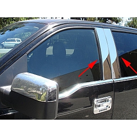 TFP (International Trim) Body Pillar Cover - Polished Stainless Steel Silver Set of 4 - 44085PPT