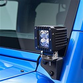 Paramount Automotive Windshield Hinge Light Bracket - Steel Black Set Of 2 - 510453