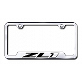 Automotive Gold License Plate Frame - Silver Stainless Steel - GFZL1EC