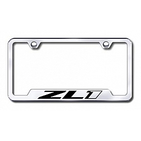 Automotive Gold License Plate Frame - Silver Stainless Steel - GFZL1EC