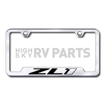 Automotive Gold License Plate Frame - Silver Stainless Steel - GFZL1EC